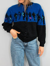 Laden Sie das Bild in den Galerie-Viewer, Cardigan Blau Schwarz