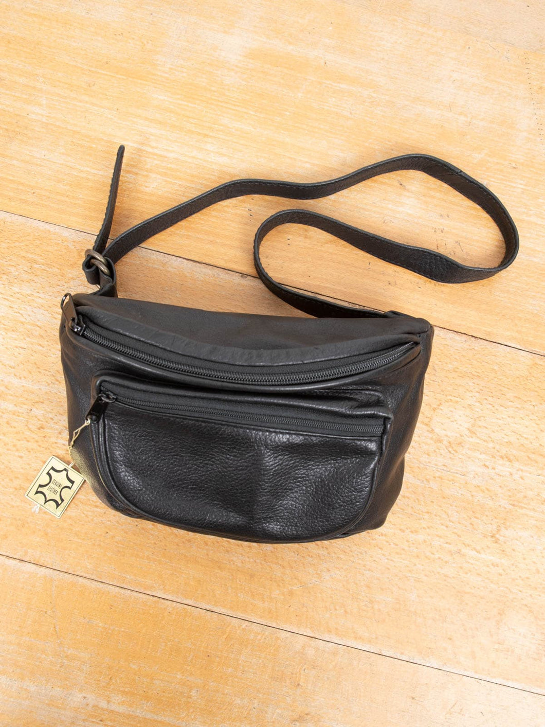 Hüfttasche Leder Schwarz