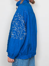 Laden Sie das Bild in den Galerie-Viewer, Blaue Jacke Seide