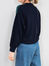 Laden Sie das Bild in den Galerie-Viewer, Blauer Pullover Vintage