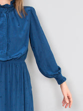Laden Sie das Bild in den Galerie-Viewer, Blaues Kleid Seide