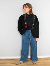 Laden Sie das Bild in den Galerie-Viewer, Wollblazer Schwarz Bunt