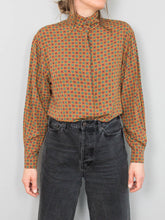 Laden Sie das Bild in den Galerie-Viewer, Bluse Stehkragen Vintage