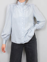 Laden Sie das Bild in den Galerie-Viewer, Bluse Vintage Blau