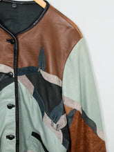Laden Sie das Bild in den Galerie-Viewer, Bunte Lederjacke Vintage