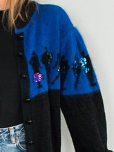 Laden Sie das Bild in den Galerie-Viewer, Cardigan Blau Schwarz