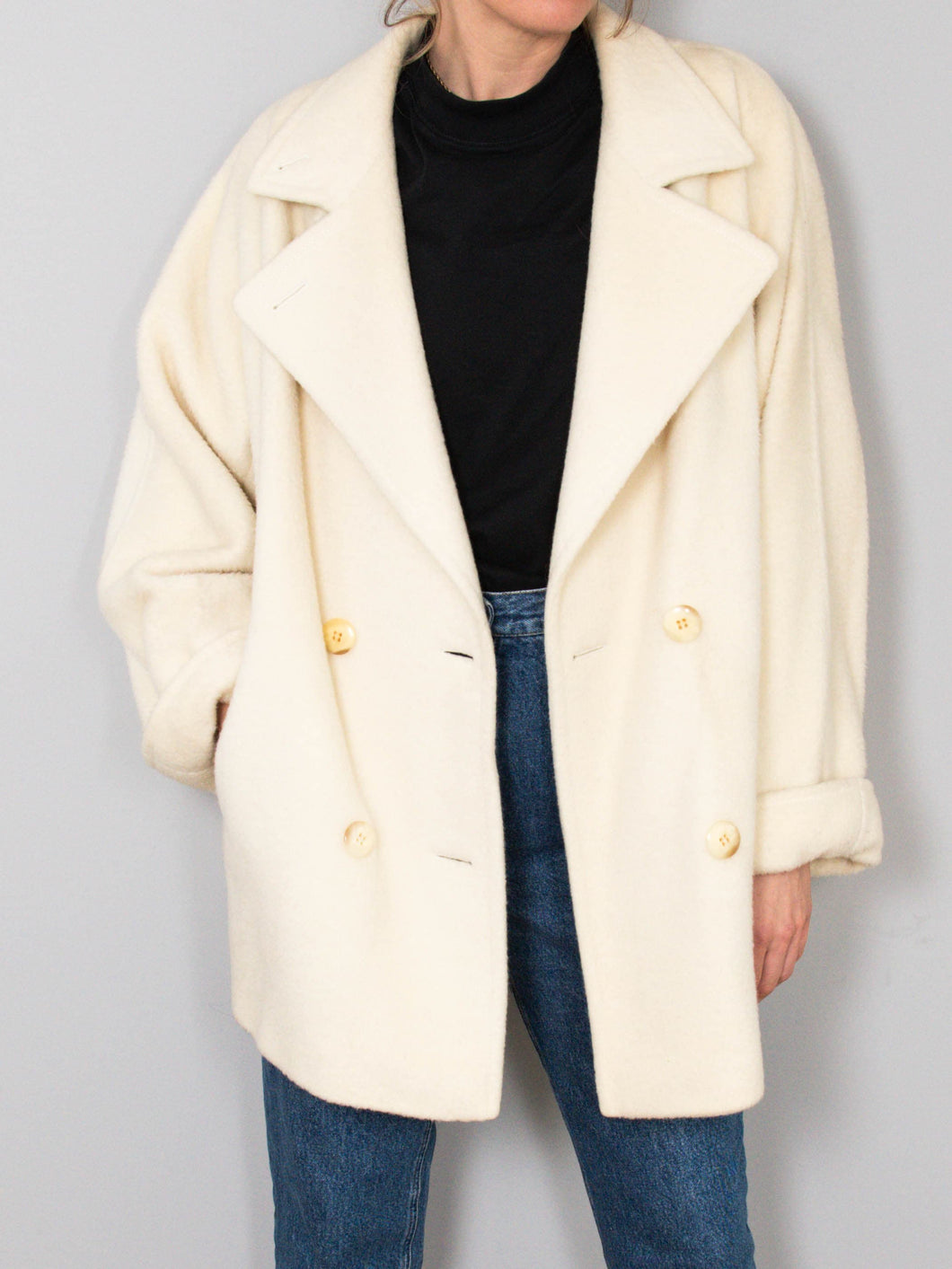 Cremefarbener Mantel Vintage