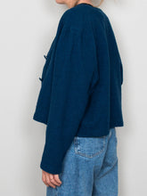 Laden Sie das Bild in den Galerie-Viewer, Cropped Cardigan Blau