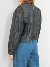 Laden Sie das Bild in den Galerie-Viewer, Cropped Lederjacke Vintage