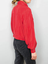Laden Sie das Bild in den Galerie-Viewer, Seidenjacke Cropped Rot