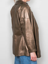 Laden Sie das Bild in den Galerie-Viewer, vintage lederjacke gold
