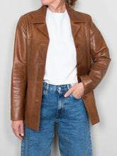 Laden Sie das Bild in den Galerie-Viewer, braune vintage lederjacke