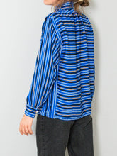 Laden Sie das Bild in den Galerie-Viewer, Gestreifte Vintage Seidenbluse