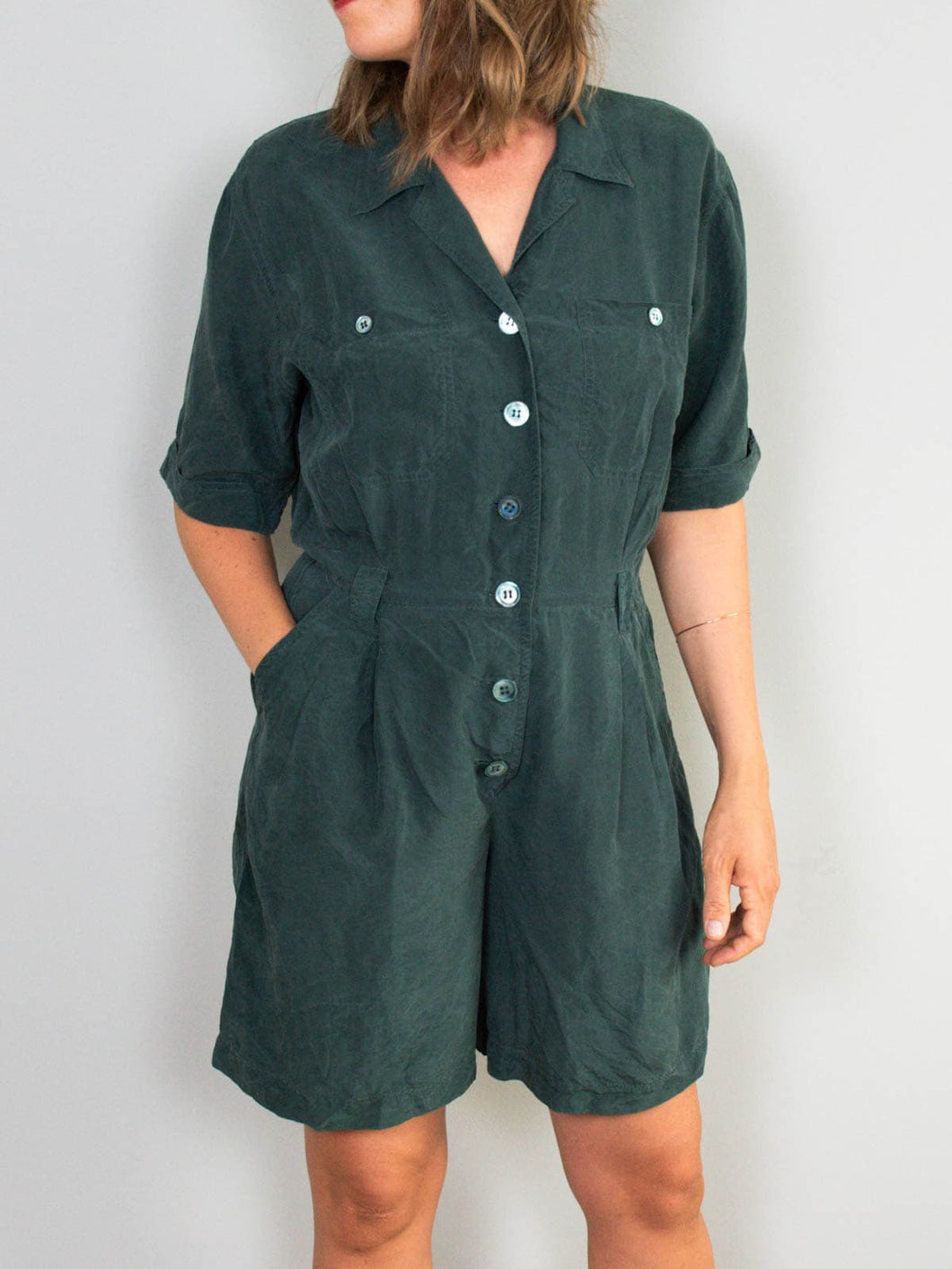 Grüner Jumpsuit Seide