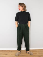 Laden Sie das Bild in den Galerie-Viewer, High Waist Vintage Hose Gruen