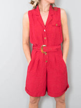 Laden Sie das Bild in den Galerie-Viewer, Jumpsuit Leinen Rot
