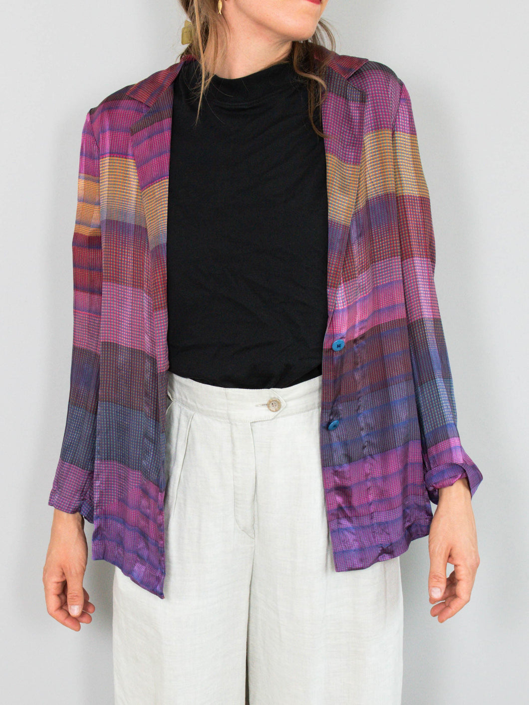 Seidenblazer Kariert