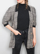 Laden Sie das Bild in den Galerie-Viewer, Kurzarm Leinenblazer Kariert