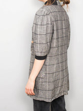 Laden Sie das Bild in den Galerie-Viewer, Kurzarm Leinenblazer Kariert