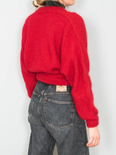 Laden Sie das Bild in den Galerie-Viewer, Kurzer Cardigan Wolle Rot