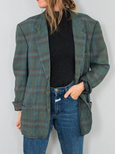 Laden Sie das Bild in den Galerie-Viewer, Leinenblazer Kariert Vintage