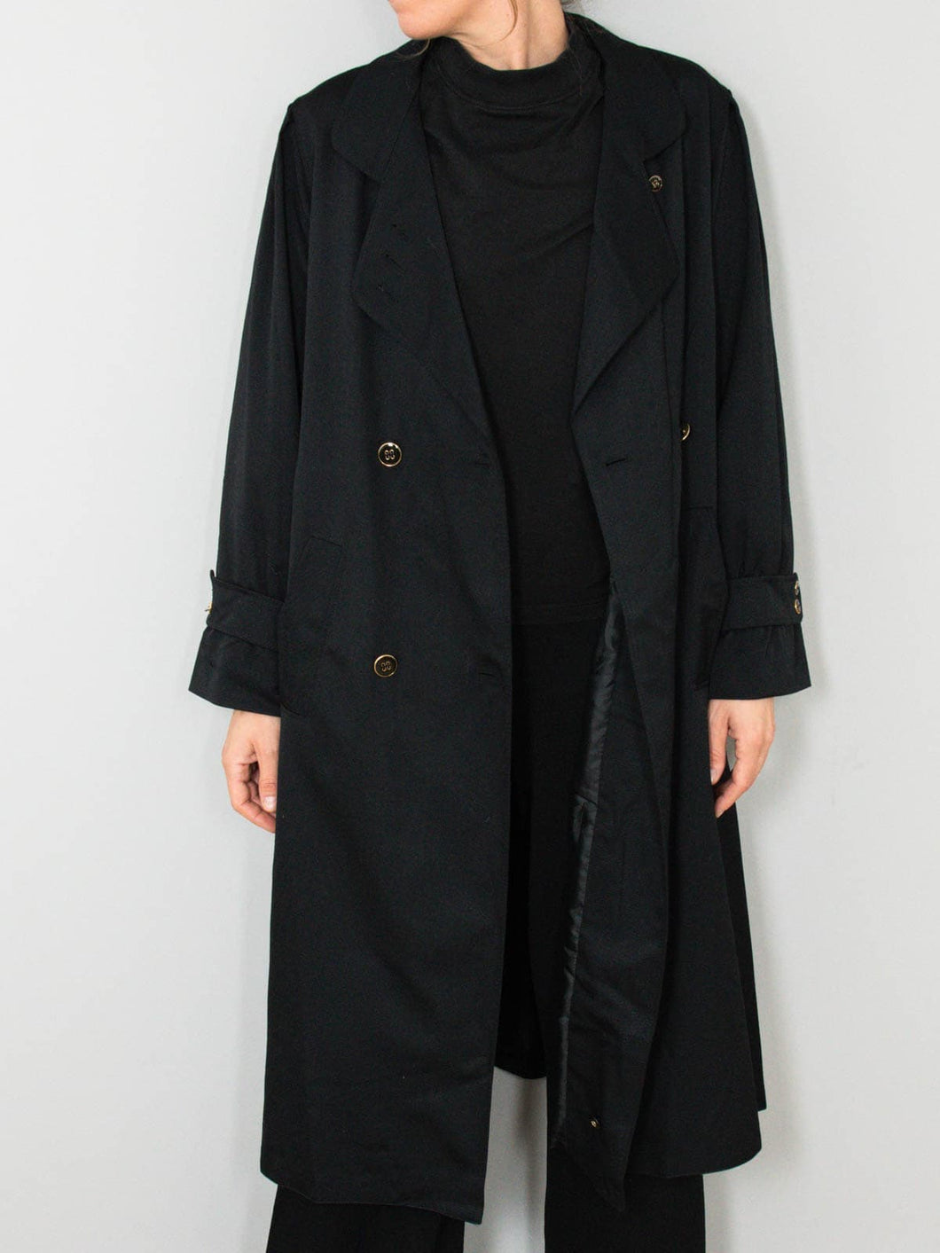 Mantel Wolle Schwarz