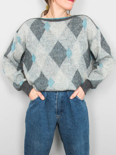 Mohair Pullover Karos