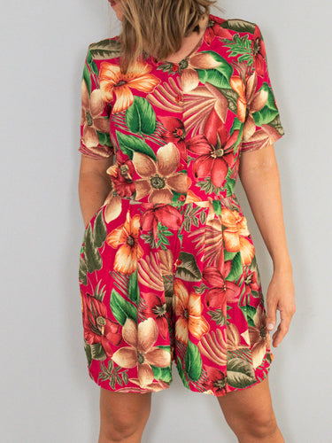 Jumpsuit Rot Blumen