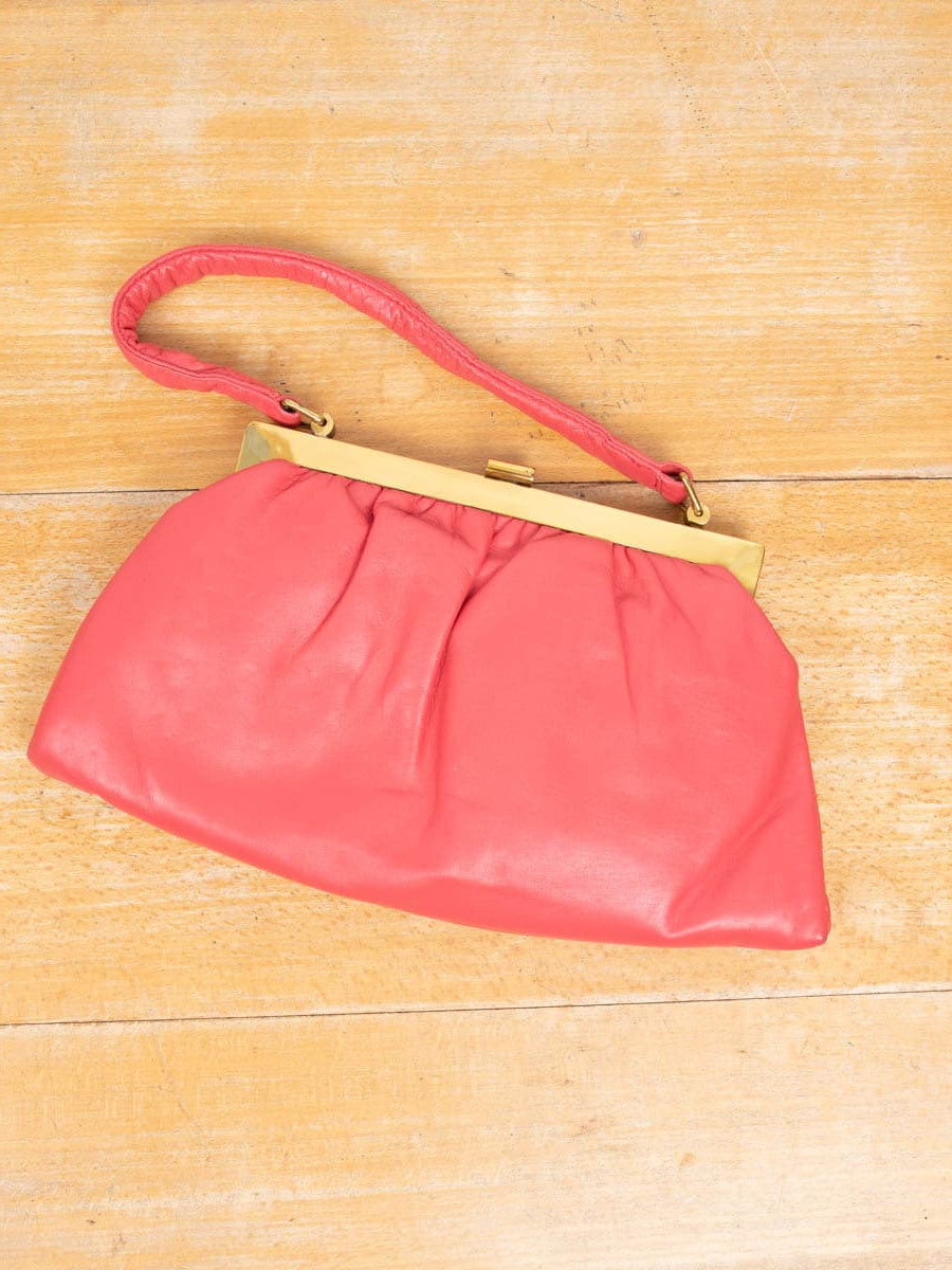 Pinke Lederclutch