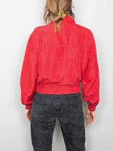 Laden Sie das Bild in den Galerie-Viewer, Seidenjacke Cropped Rot