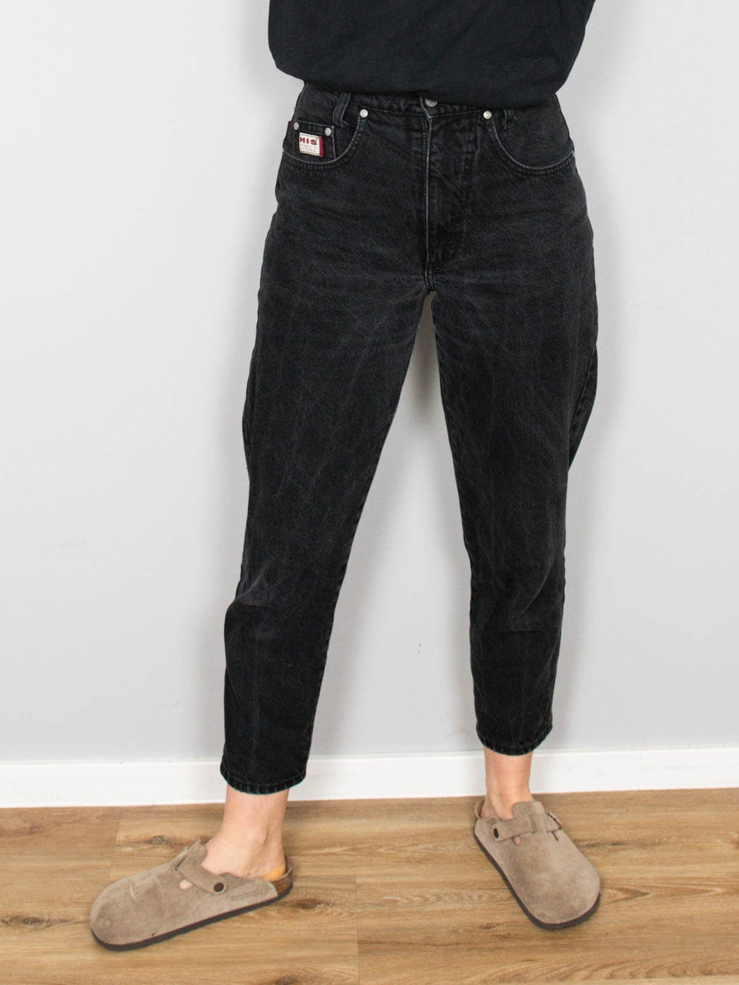 Schwarze High Waist Jeans