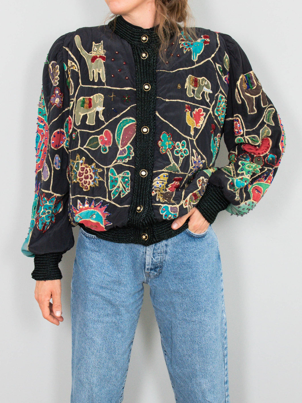 schwarze jacke seide