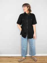 Laden Sie das Bild in den Galerie-Viewer, Schwarze Tunika Leinen