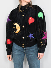 Laden Sie das Bild in den Galerie-Viewer, Schwarze Vintage Wildlederjacke