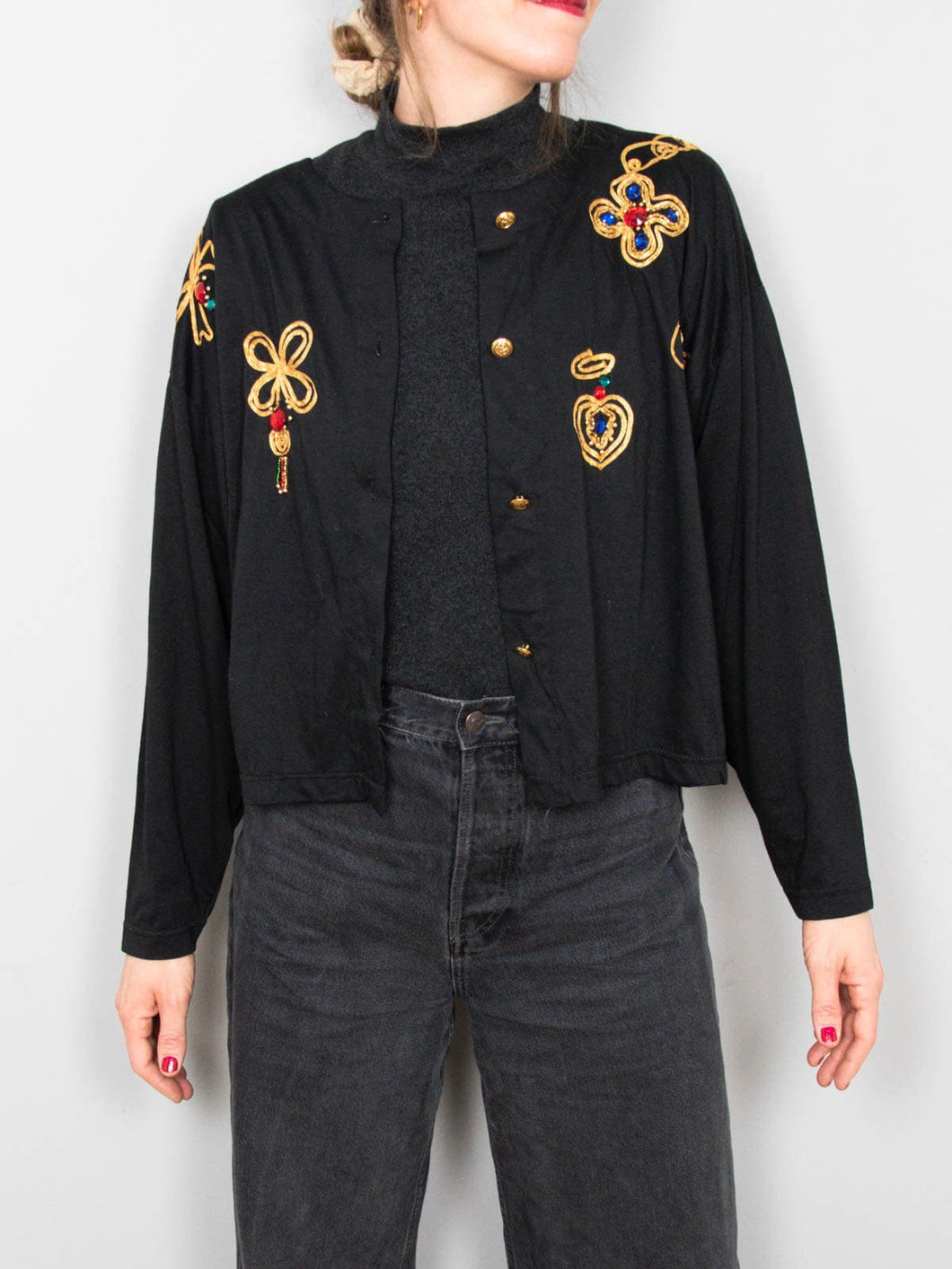 Schwarzer Cardigan Vintage