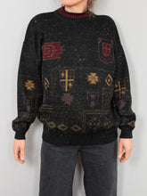 Laden Sie das Bild in den Galerie-Viewer, Schwarzer Pullover Vintage