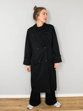 Laden Sie das Bild in den Galerie-Viewer, Schwarzer Uebergangsmantel Wolle