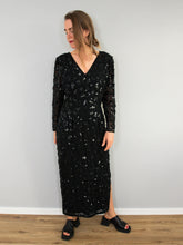 Laden Sie das Bild in den Galerie-Viewer, Schwarzes Kleid Pailletten