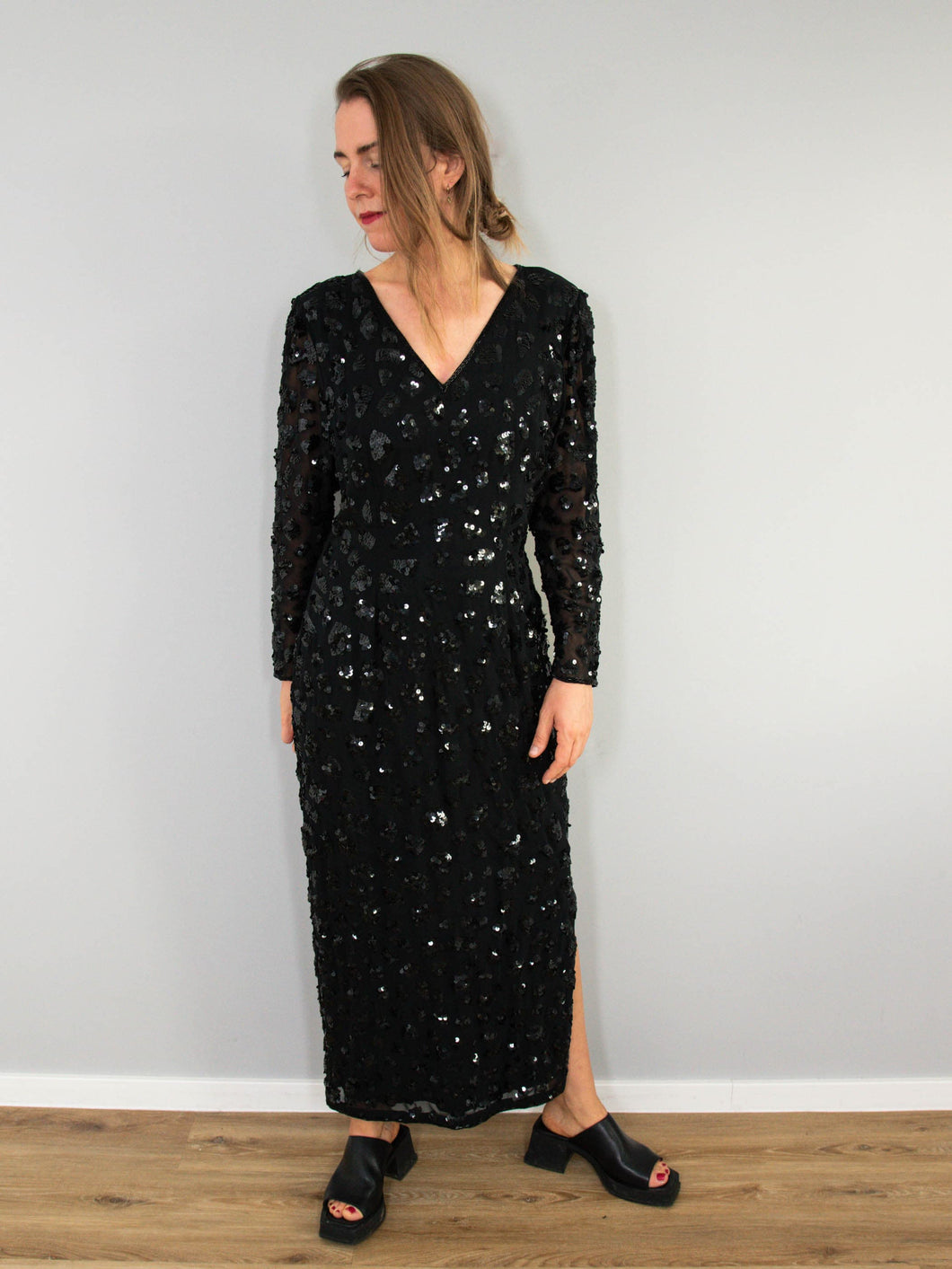 Schwarzes Kleid Pailletten