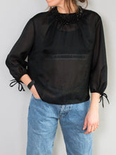 Laden Sie das Bild in den Galerie-Viewer, Schwarzes Oberteil Vintage