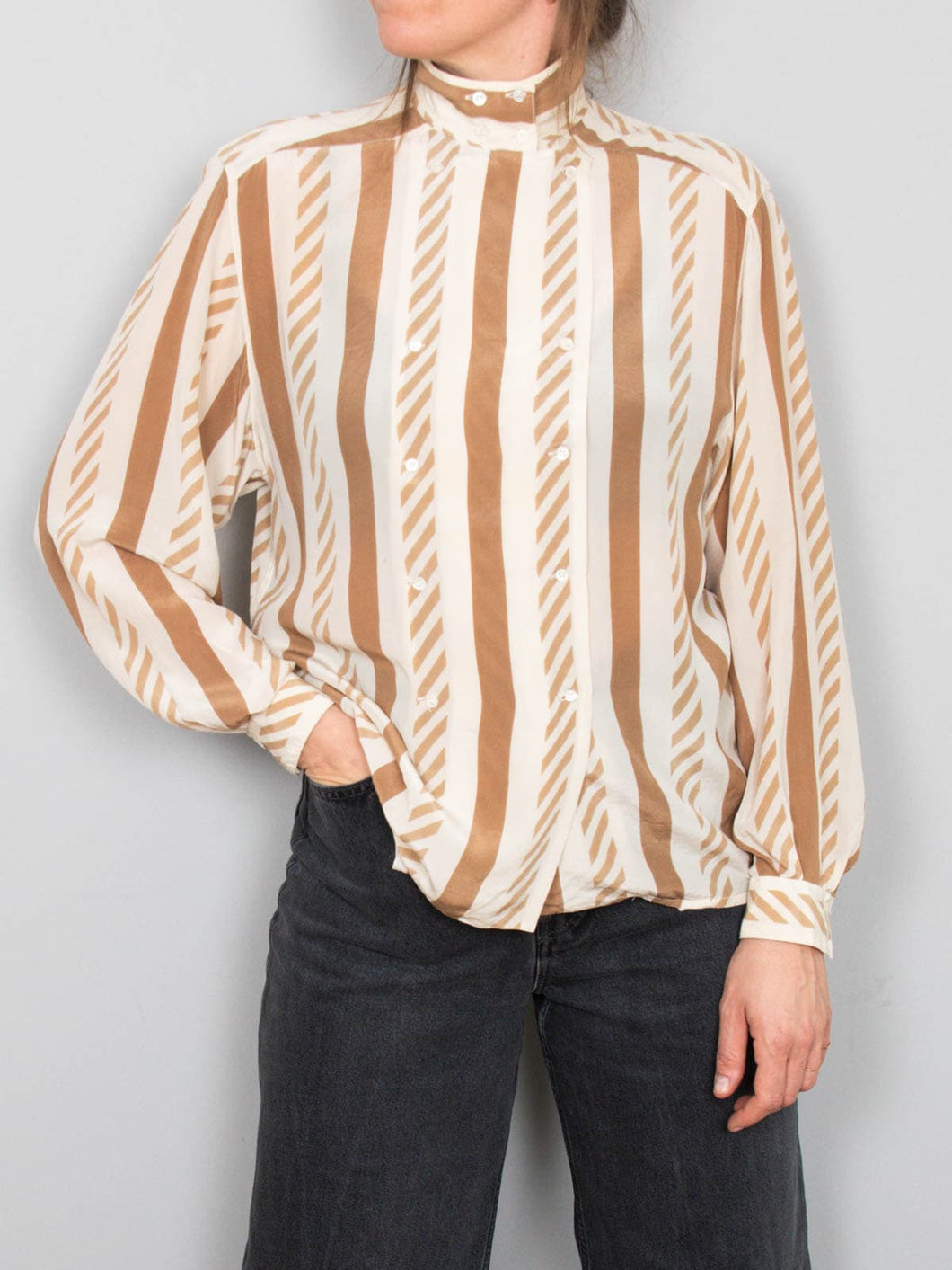 Seidenbluse Gestreift