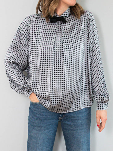 Seidenbluse Silber Vintage