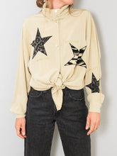 Laden Sie das Bild in den Galerie-Viewer, Seidenbluse Vintage Oversize