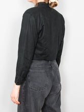 Laden Sie das Bild in den Galerie-Viewer, Vintage Blazer Schwarz Kurz
