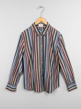 Laden Sie das Bild in den Galerie-Viewer, Vintage Bluse Schwarz Gestreift