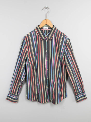 Vintage Bluse Schwarz Gestreift