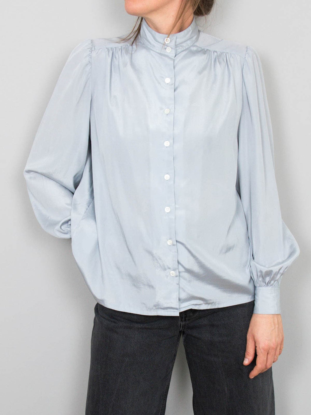 Vintage Bluse Stehkragen