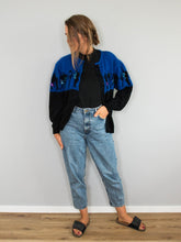 Laden Sie das Bild in den Galerie-Viewer, Cardigan Blau Schwarz