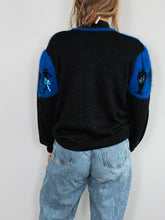 Laden Sie das Bild in den Galerie-Viewer, Cardigan Blau Schwarz