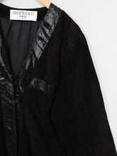 Laden Sie das Bild in den Galerie-Viewer, Vintage Lederjacke Schwarz